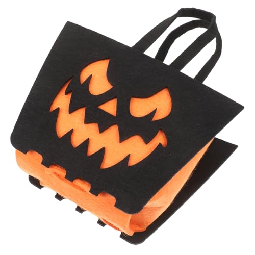 STOBAZA Halloween Süßigkeitentasche aus Reißfestem Vliesstoff Orangefarbene Teufelsgesicht Motive Wiederverwendbare Geschenktüte für Trick Treat Mittelgroß für Süßigkeiten und Partydeko STOBAZA Halloween Süßigkeitentasche aus Reißfestem Vliesstoff Orangefarbene Teufelsgesicht Motive Wiederverwendbare Geschenktüte für Trick Treat Mittelgroß für Süßigkeiten und Partydeko von STOBAZA