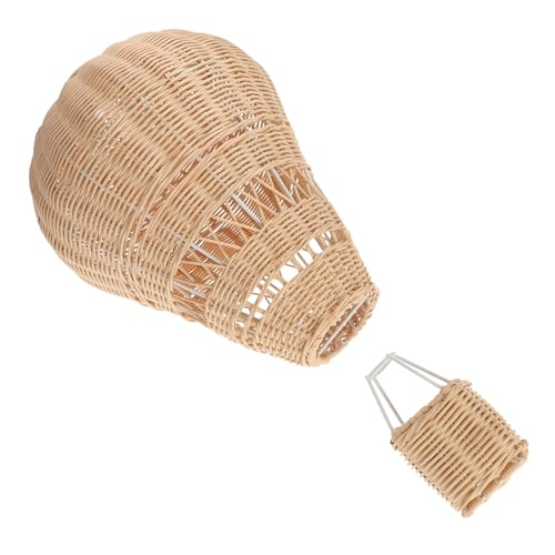 STOBAZA Handgefertigter Geflochtener Rattan Heißluftballon Hängedekoration Natürliche Hausdekoration Originelles Ornament für Kinderzimmer Party und Festtagsdeko Tragbar und Einzigartig von STOBAZA