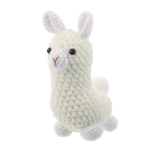 STOBAZA Handgemachtes Häkel Alpaka Anhänger Kuscheliges Baumwollgarn Weiches Strickspielzeug Alpaka Deko Schlüsselanhänger Rucksackanhänger Niedliches Tiermotiv von STOBAZA