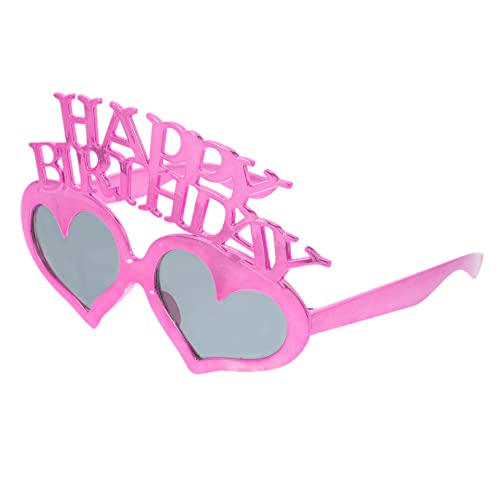 STOBAZA Herzförmige Geburtstagssonnenbrille Kreative Partybrille mit Happy Birthday Schriftzug Dekorative Eyewear für Geburtstagsfeiern für Fotos und Partygeschenke von STOBAZA