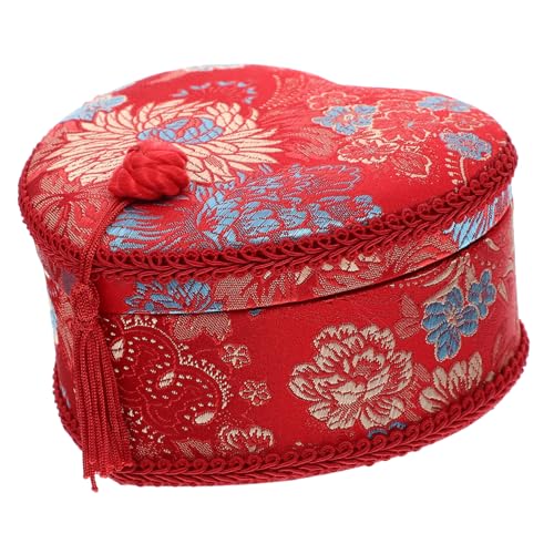 STOBAZA Herzförmige Schmuckbox Stoffbox mit Chinesischem Stil Kleine Näh und Schmuckaufbewahrung Dekorative Aufbewahrungsbox für Ringe Ketten Armbänder Praktische Organizerbox STOBAZA Herzförmige Schmuckbox Stoffbox mit Chinesischem Stil Kleine Näh und Schmuckaufbewahrung Dekorative Aufbewahrungsbox für Ringe Ketten Armbänder Praktische Organizerbox von STOBAZA