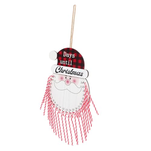 STOBAZA Holz Adventskalender zum Aufhängen Weihnachts Countdown Kalender Tür und Wanddeko Cartoon Design Festliche Weihnachtsdekoration für Zuhause und Party von STOBAZA