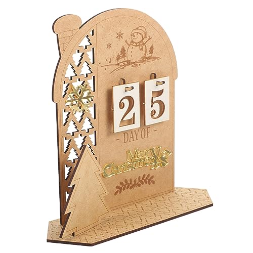 STOBAZA Holz Weihnachts Countdown Kalender Tischdekoration MDF Holzhaus DIY Adventskalender Xmas für Zuhause Büro Bar Hotel von STOBAZA