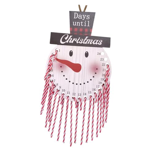 STOBAZA Holz Weihnachtskalender Schneemann Anhänger DIY Adventskalender zum Aufhängen Festliche Türdeko für Weihnachten und Innenräume Dekorativer Wandkalender für Winterfeiern von STOBAZA