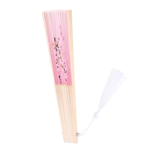 STOBAZA Japanischer Faltbarer Handfächer mit Pinkem Pflaumenmotiv Handgefertigter Vintage Faltfächer für Tanz Party und Performance Tragbarer Fächer als und Dekoration STOBAZA Japanischer Faltbarer Handfächer mit Pinkem Pflaumenmotiv Handgefertigter Vintage Faltfächer für Tanz Party und Performance Tragbarer Fächer als und Dekoration von STOBAZA