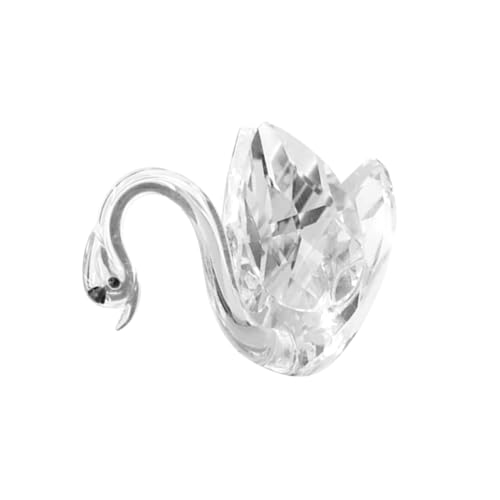 STOBAZA Kristall Schwan Deko Ornament Anmutige Glasfigur für Wohn und Arbeitszimmer Tischdekoration Feines Design Glatte Oberfläche Stilvolles für Hochzeit und Party von STOBAZA