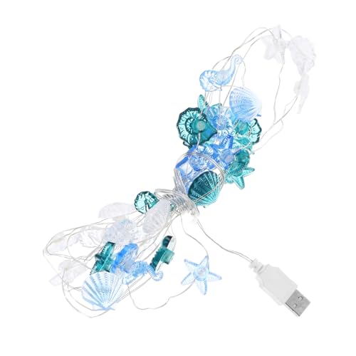 STOBAZA LED Lichterkette mit Meeresmotive aus Muscheln Seestern und Schnecken USB betrieben dekoratives Festival Licht für Innenräume wie Wohnzimmer und Schlafzimmer sicherer von STOBAZA