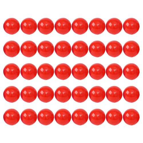 STOBAZA Lotteriekugeln 50 Stück Hohle Bingo-Kugeln Kunststoff-Gewinnspiel-Kugeln Ohne Nummer 50 Mm Für Automatenkapsel-Spiel-Requisiten Rot von STOBAZA