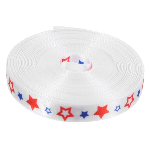 STOBAZA Patriotisches Satinband Fünf Punkte Muster Strapazierfähiges Geschenkband für DIY Partydekorationen Unabhängigkeitstag Geschenkverpackung und Haaraccessoires von STOBAZA