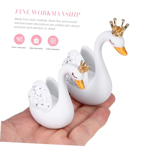 STOBAZA Resin Schwan Figuren Tischdekoration Hochzeitsornamente Romantische Wohnaccessoires für Zuhause Büro und Auto Pflegeleicht und Langlebig von STOBAZA