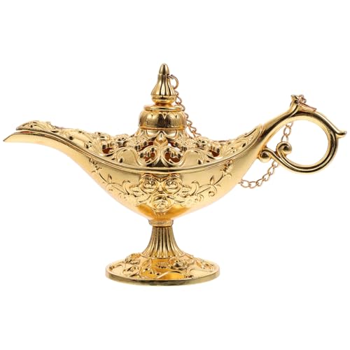 STOBAZA Retro Lampe Gold Desktop Dekoration Wunscherfüllendes Ornament für Wohnzimmer Regal Geschenkidee und Kreative Tisch Deko von STOBAZA