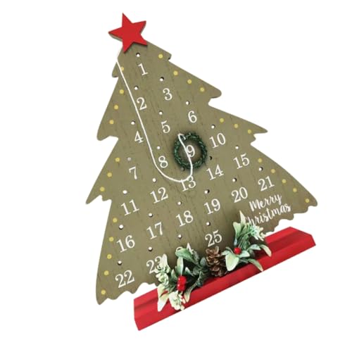 STOBAZA Rustikaler Holz-adventskalender Weihnachtsbaum Tischdeko mit Zahlen zum Countdown Weihnachten Vielseitige Weihnachtsdekoration für Wohnzimmer Büro und Party Handgefertigtes von STOBAZA