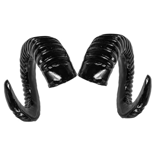 STOBAZA Schafhörner Stirnband DIY Halloween Kostüm Party Cosplay Zubehör Leicht und Bequem Schwarzes Teufelshorn Haarschmuck für Fasching und Themenpartys von STOBAZA