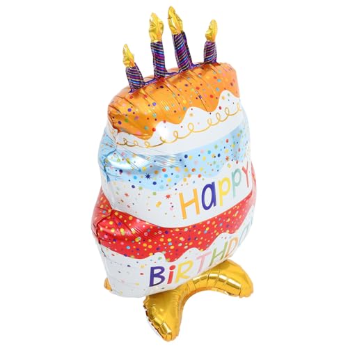 STOBAZA Stehender Kuchenballon aus Aluminiumfolie mit Basis Geburtstagsdeko für Festliche Langlebig und Auffällig für Party Layouts und Feierlichkeiten von STOBAZA