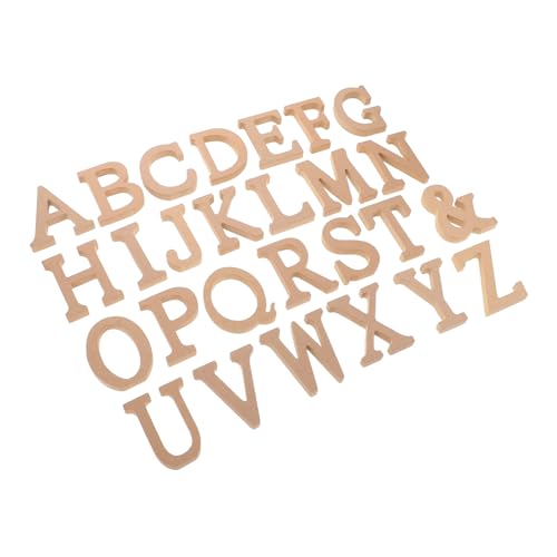 STOBAZA Unfertige Holzbuchstaben mit Zeichen Kreative Bastelbuchstaben aus Holz für DIY Wohnkultur Vielseitig Bemalbare Buchstaben für Kunsthandwerk Fotorequisiten und Lernspielzeug von STOBAZA