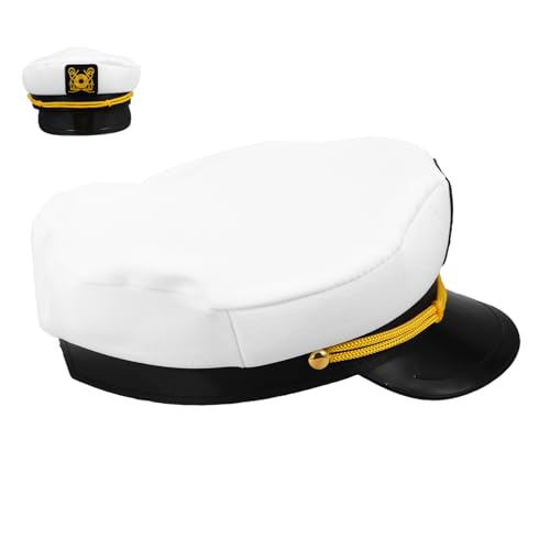 STOBAZA Verstellbarer Weißer Marinehut Für Männer Und Frauen Für Yachtpartys Matrosenkostüme Outdoor Abenteuer Yachtkapitän Marineblau Und Weiße Schiffskappe STOBAZA Verstellbarer Weißer Marinehut Für Männer Und Frauen Für Yachtpartys Matrosenkostüme Outdoor Abenteuer Yachtkapitän Marineblau Und Weiße Schiffskappe von STOBAZA
