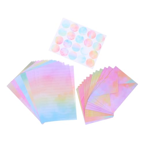 STOBAZA Watercolor Briefpapier Set mit Umschlägen und Stickern Glattes Schreibpapier Stilvolle Umschläge Vielseitig für Einladungen Partys Geburtstage und Besondere Anlässe von STOBAZA