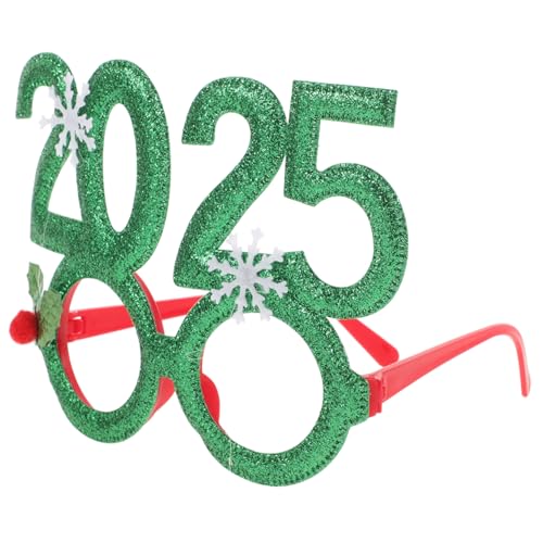 STOBAZA Weihnachtsbrillen Party Eyeglasses Frames für Silvester Xmas Foto Requisiten Komfortabler Sitz Wiederverwendbar Festlicher Kopfschmuck von STOBAZA
