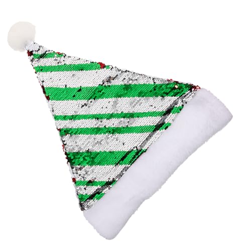 STOBAZA Weihnachtsmütze mit Streifen Pailletten Leichte Party Kostüm Hut Dekoratives Accessoire für Weihnachten Bühne Cosplay und Festliche Feiern von STOBAZA