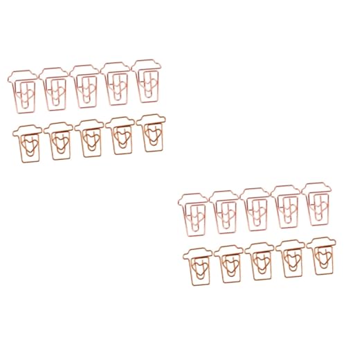 48 Stück 2 Kaffeetasse Büroklammer lesezeichen Memo-Clip Büroklammern sortiert Espressotasse Kaffeebecher Büroklammern für Kaffeetassen Büroklammern aus Metall Mini Außerirdischer von STOBOK