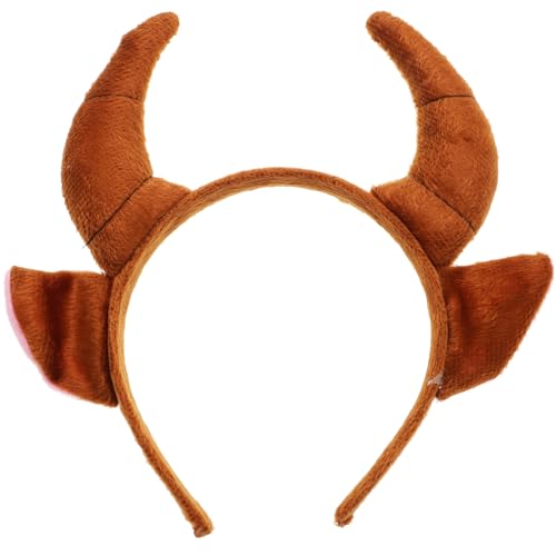 OX Horn Form Stirnband Tierohren Plüsch Kopfbedeckung Party Cosplay Kostüm Kopfschmuck Haarband Kopfschmuck () von STOBOK