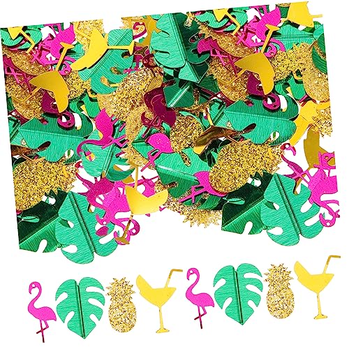 STOBOK 1 Hawaiianisches Konfetti Sommerkonfetti Party Streut Konfetti Hibiskusblüten Konfetti Ananas-konfetti Aloha-partygeschenke Luau-tischstreuung Palmblatt Plastik Der Sommer Bankett von STOBOK