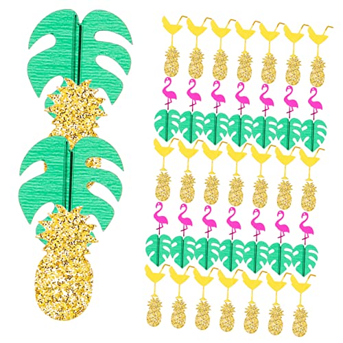 STOBOK 1 Hawaiianisches Konfetti Hawaii-luau-konfetti Aloha-partygeschenke Hibiskusblüten Konfetti Ananas-konfetti Flamingo-cupcake-topper Sommerkonfetti Baby Plastik Esstisch Schleife von STOBOK
