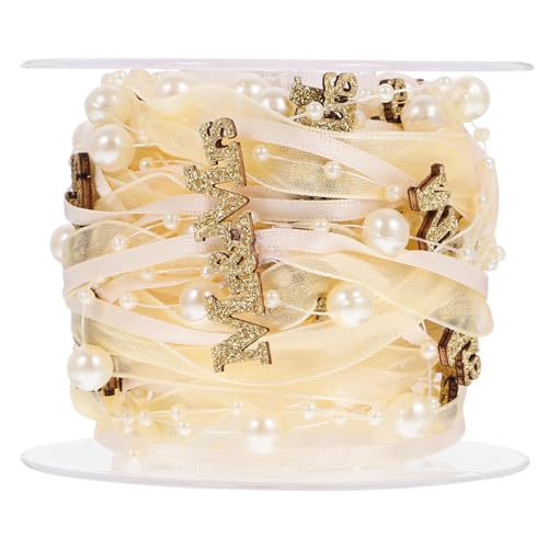 STOBOK 1 Rolle Hochzeitsdekorationsband Bänder Für Handwerk Burgund Groß Dusche Schleife Wünschen Dekorativ Herstellung Bogen Samtband Wickelband Party Satinbänder Braut- Polyester Golden von STOBOK