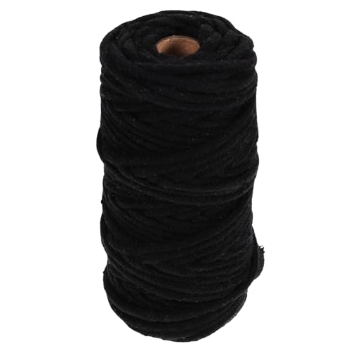 STOBOK 1 Rolle Kernkapseliger Baumwollseil Gewachst Stricken Natürliche Schnur Handwerk Seile Tapisserie Seil Makramee Herstellung Strand Nähen Schüttgut Black Baumwolle von STOBOK