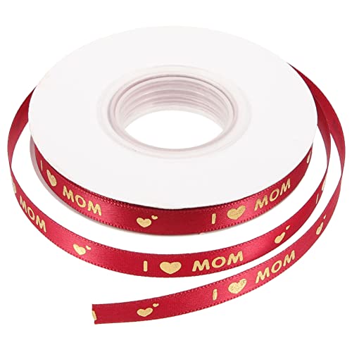 STOBOK 1 Rolle Satinband Weinrot mit Goldprägung Dekoratives Geschenkband für Muttertag Bastelarbeiten und Geschenkverpackungen Strapazierfähigem Leicht zu Verarbeiten STOBOK 1 Rolle Satinband Weinrot mit Goldprägung Dekoratives Geschenkband für Muttertag Bastelarbeiten und Geschenkverpackungen Strapazierfähigem Leicht zu Verarbeiten von STOBOK
