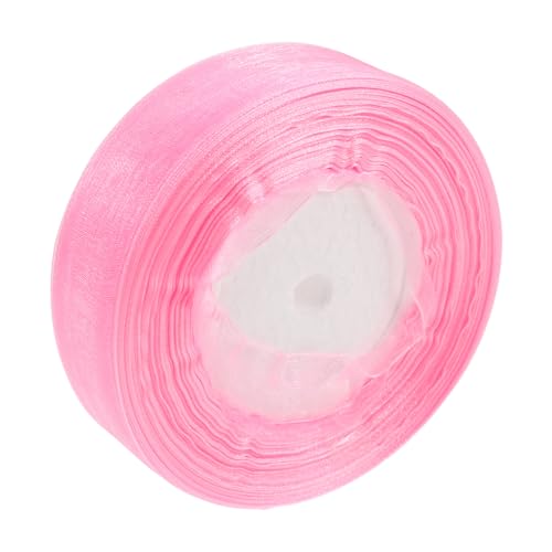 STOBOK 1 Rolle Verpackungsband Bastelbänder Einwickeln Band Für Blumen Organza-satinband Blumensträuße, Die Bänder Einwickeln Polyesterband Mit Farbverlauf Tüllband Rosa Chiffon von STOBOK