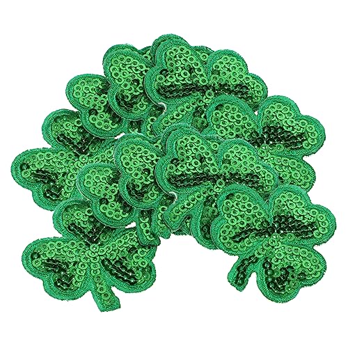 STOBOK 1 Satz 20 Stk Klee Patch triopse geum triflorum bügelbilder Applikation Patricks Day Accessoires irische Aufbügler Pailletten Kleidung Handtasche Banner Zubehör Schmelzklebefolie von STOBOK