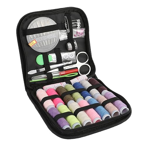 STOBOK 1 Satz 70 Stück nähgarn werkzeuge nähwerkzeug nähbedarf Nähkoffer nähkasten nähzubehör set sewing box Handnähset Nähzeug Set Stichwerkzeuge Nähnadelset Nähnadeltasche Black von STOBOK