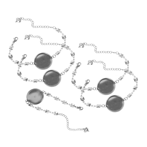 STOBOK 1 Satz Armbandbasis Perlen Armbänder Schmuck Anhängerrohlinge Links Blenden Für Armbandkettenrohlinge Herstellung Einstellung Armbandfach Runden Silver Rostfreier Stahl 5 Stück STOBOK 1 Satz Armbandbasis Perlen Armbänder Schmuck Anhängerrohlinge Links Blenden Für Armbandkettenrohlinge Herstellung Einstellung Armbandfach Runden Silver Rostfreier Stahl 5 Stück von STOBOK
