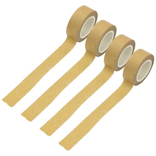 STOBOK 1 Satz Aufkleber Für Geschenkverpackungen Spiltt Scrapbbok Klebeband Für Scrapbooking Farbband Scrapbook-diy-klebebänder Dekoratives Klebeband Für Einklebebuch Papier Golden 4rolls von STOBOK