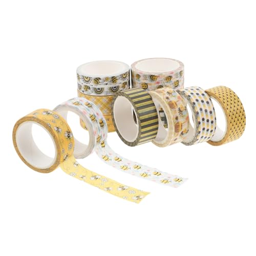 STOBOK 1 Satz Blumenband Waben Blumen- Bienengartendekoration Süßes Band Scrapbooking Washi Tape Washi-tape-ästhetik Dekoratives Washi Tape Aufkleber 12rollen von STOBOK
