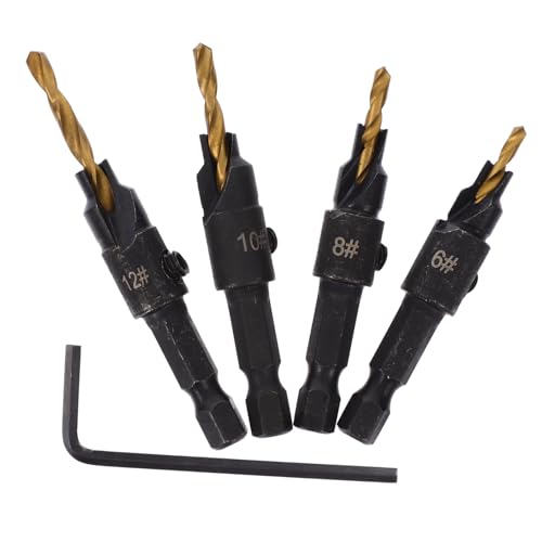 STOBOK 1 Satz Bohrset Protokoll Holzbearbeitung konische Bohrer Zubehör Bausatz Loch Holzspalter-Bohrer Holzspalter bohren Splitterbohrer Titanbeschichteter Stahl Golden STOBOK 1 Satz Bohrset Protokoll Holzbearbeitung konische Bohrer Zubehör Bausatz Loch Holzspalter-Bohrer Holzspalter bohren Splitterbohrer Titanbeschichteter Stahl Golden von STOBOK