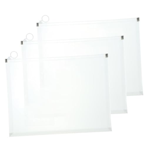 STOBOK 1 Satz Document Bag Durchsichtige Dokumententasche Dicke Aktentaschen A4 Transparente Aktentaschen Datei Briefumschläge Dokumentenumschläge Dokumentenmappen Bürobedarf Weiß 3 Stück von STOBOK