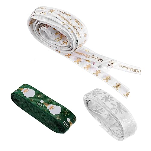 STOBOK 1 Satz Festivalband Geschenkband Ribbon Bandalette Geschenksbandset Weinachtendecor Stoffband Ripsband Weihnachtsdekorationen Gold Band Zum Nähen Wickelband Polyester 7 Stück von STOBOK