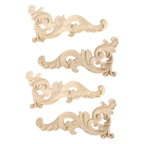 STOBOK 1 Satz Holzscheibe Für Party Ornamente Retro Geschnitzte Applikation Scrapbook -verzierungen Weichnachten Dekoration Weihnachten Craft Holzdekoration Holzscheiben Schnitzen 4 Stück von STOBOK