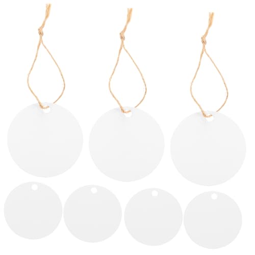 STOBOK 1 Satz Kreis-geschenkanhänger Leere Runde Geschenkanhänger Weihnachtsgeschenkanhänger Geschenkanhänger Verpacken Tags Für Papier Kleine Etiketten Mit Löchern Weiß von STOBOK