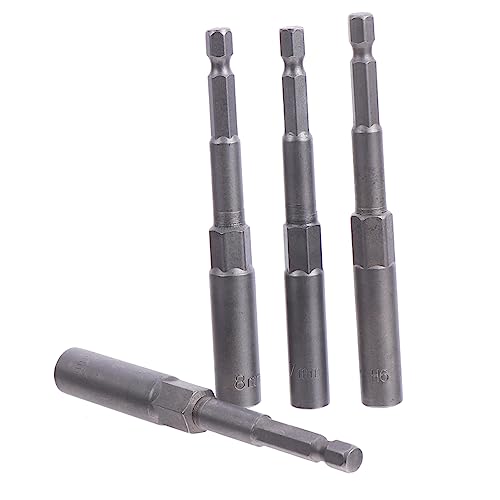 STOBOK 1 Satz Magnetische Chargenkopfhülle Ärmel Verlängerung Werkzeug Metrisch Magnetische Bithalter Magnetische Bohrerhalter Silver Chrom-vanadium-legierter Stahl 4 Stück von STOBOK