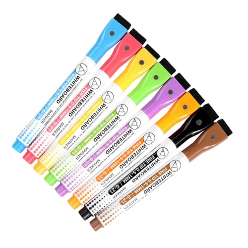 STOBOK 1 Satz Magnetischer Whiteboard Stift Magnetisches Whiteboard Tafel Zum Abwischen Trockene Marker Für Die Schule Löschbares Farbtuch Für Magnetische Anzeigetafeln Tag 8 Stück von STOBOK