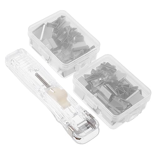 STOBOK 1 Satz Nadelloser Hefter Kabelclips Papier Dose Mit Büroklammern Klemmbretter Riesige Büroklammern Befestigungselemente Herz Büroklammern Stationäre Lieferungen Klappclip Plastik von STOBOK