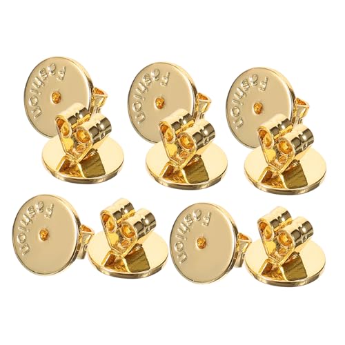 STOBOK 1 Satz Ohrring-zubehör Ohrringe Mit Flacher Rückseite Ohrring Zurück Schrauben Rückseite Der Ohrstecker Ohrringe Rückseiten Ohren Ohrring Post Ohrläppchen Golden Metall 10 Stück von STOBOK