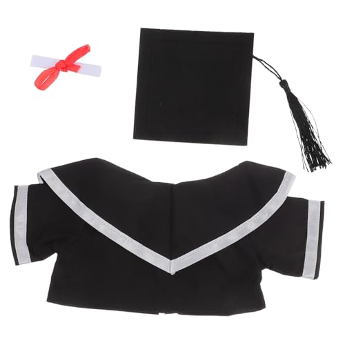 STOBOK 1 Satz Puppen-abschlussrobe Abschlusskostüme Für Bärenpuppen Austauschbares Bärenpuppenhut Abschlussbärenkostüm Grad Bear Hut Bären Sie Puppenhüte Bärenpuppen -gradhüte Polyester von STOBOK