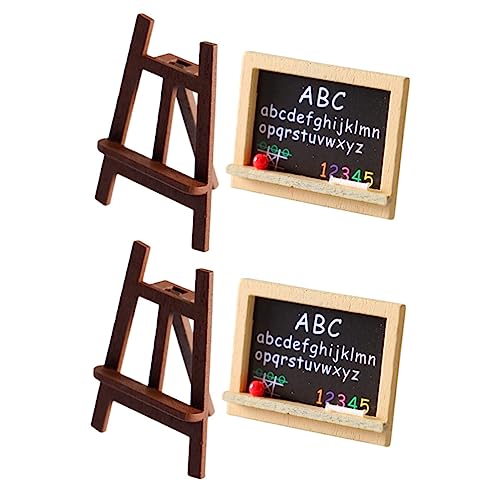 STOBOK 1 Satz Puppenhaus Staffelei für hühner Miniature present zierleisten holz spielzeuge Miniatur-Staffelei-Ornament Mikrolandschaft Tafel Black von STOBOK