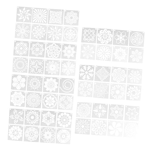 STOBOK 1 Satz Schablonen Zum Zeichnen Von Mode Mandala Schablonen Kunsthandwerk Dekoration Malen Mandala Malschablonen Für Malerei Schablonen Aushöhlen Zeichenvorlagen Weiß 56 Stück von STOBOK
