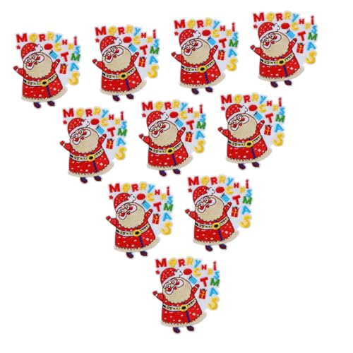 STOBOK 1 Satz Stickereiflecken Klaus Stichworte Geformt Weihnachtsdekorationen Lochreparaturaufkleber Flicken Für Kleidung Weihnachtsmann-förmiger Aufkleber Stoff 10 Stück STOBOK 1 Satz Stickereiflecken Klaus Stichworte Geformt Weihnachtsdekorationen Lochreparaturaufkleber Flicken Für Kleidung Weihnachtsmann-förmiger Aufkleber Stoff 10 Stück von STOBOK