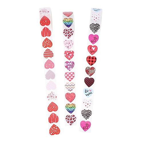 STOBOK 1 Satz Valentinstag Aufkleber Etiketten Zum Valentinstag Aufkleber Für Hochzeitsetiketten Herzförmiges Aufkleberetikett Selbstklebende Valentinstagaufkleber 3rollen STOBOK 1 Satz Valentinstag Aufkleber Etiketten Zum Valentinstag Aufkleber Für Hochzeitsetiketten Herzförmiges Aufkleberetikett Selbstklebende Valentinstagaufkleber 3rollen von STOBOK